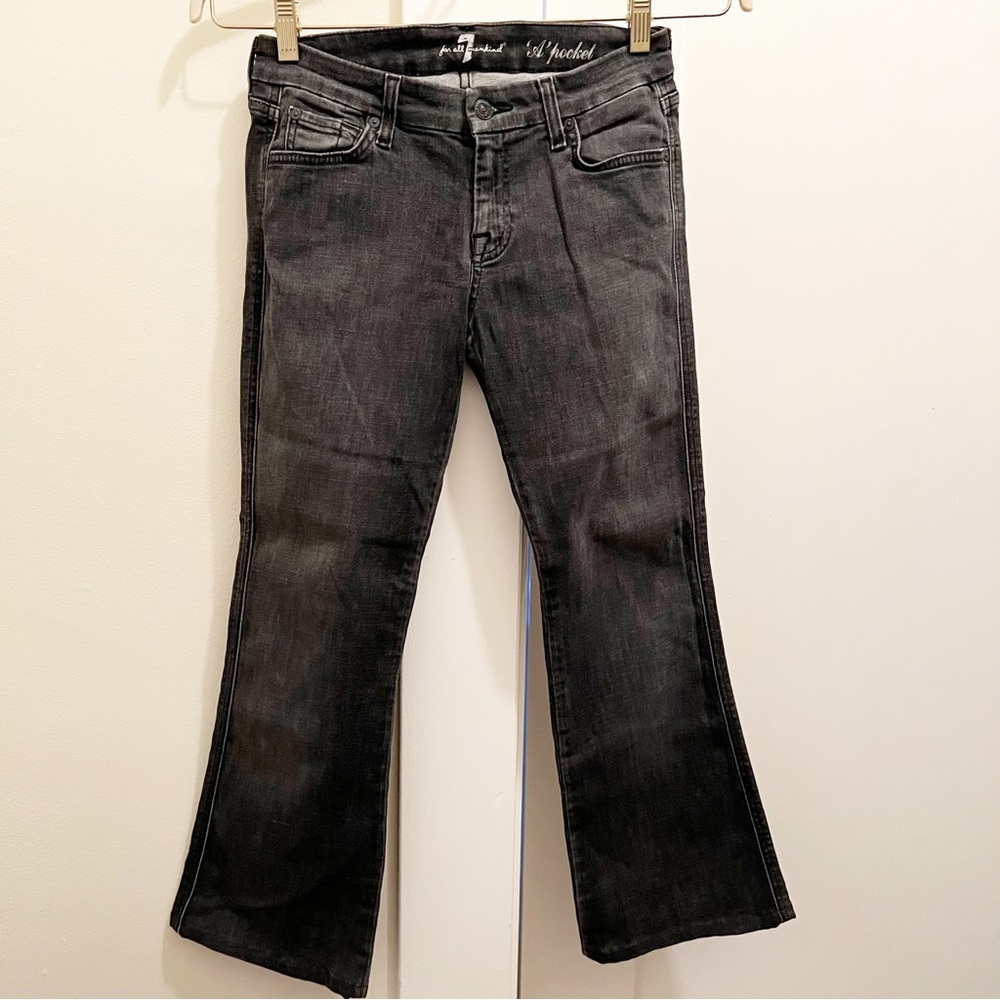 7 For All Mankind A Pocket Black Flare Jeans